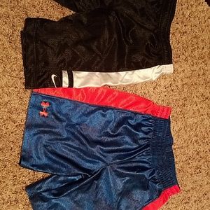 Boys Nike & UA shorts 2 pair!